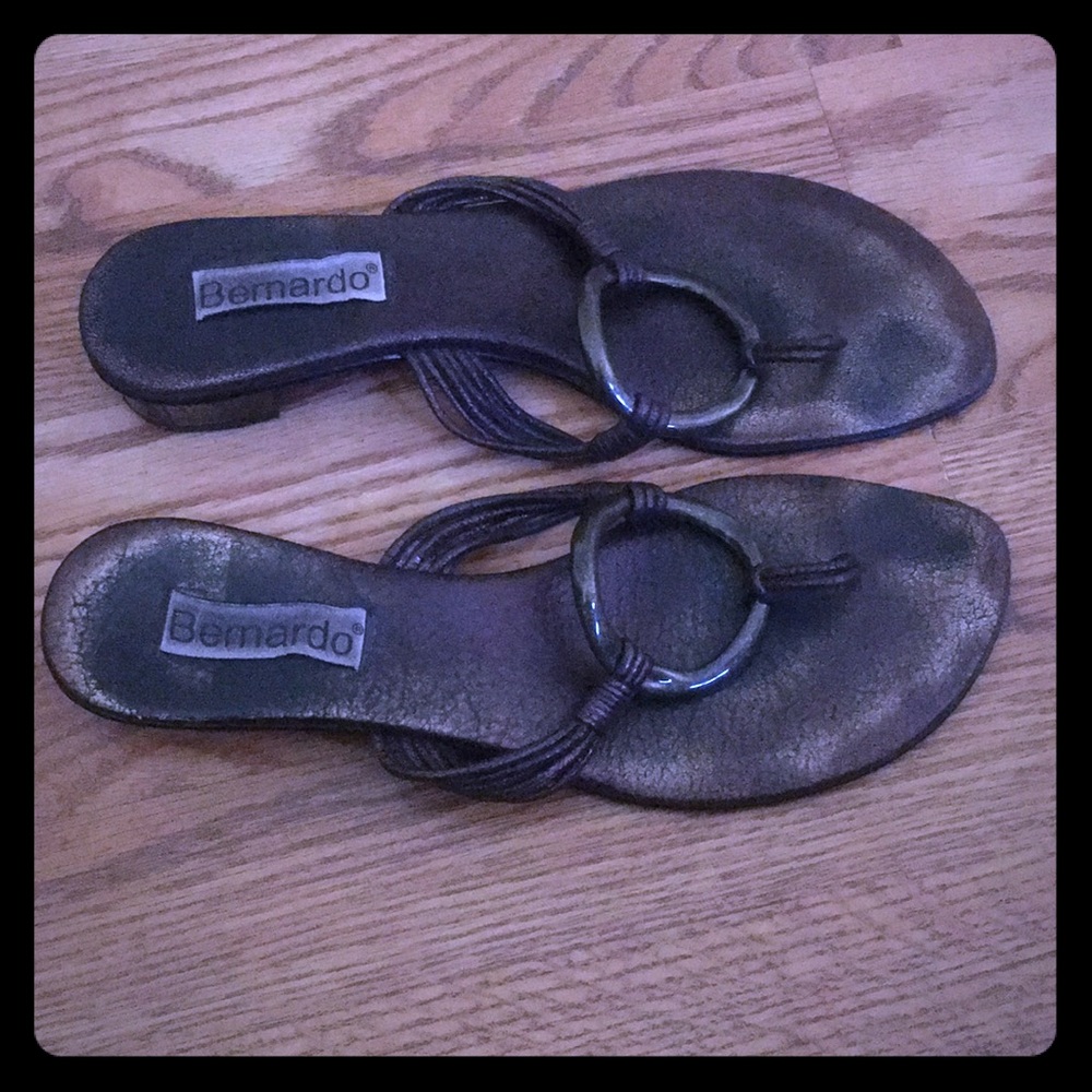 leather Bernardo sandals with metal heel